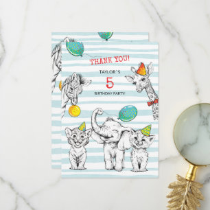 Flat Thank You Card 5e Jubileum Party Bedankkaart