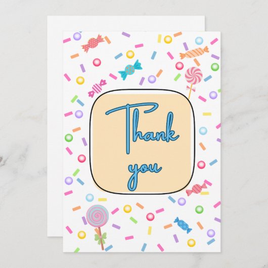 Flat Thank You Card Bedankkaart (Voorkant / Achterkant)