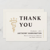 Flat Veterinary Symbool Black Gold Bedankkaart (Voorkant / Achterkant)