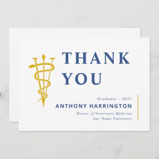 Flat Veterinary Symbool Blue Maize Bedankkaart (Voorkant / Achterkant)