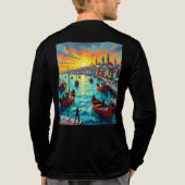 flat waves, crowds, boats, city Tri-Blend shirt (Achterkant volledig)