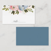 Flat Wedding Place Card Dusty Floral Visitekaartje (Voorkant / Achterkant)