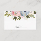 Flat Wedding Place Card Dusty Floral Visitekaartje (Voorkant)