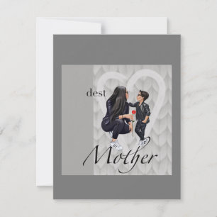 Flat Wenskaart Happy Moederdag to the boy! Kaart