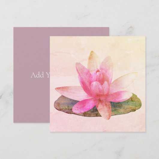 FLAT-WENSKAART: PINK LOTUS KAART (Voorkant / Achterkant)