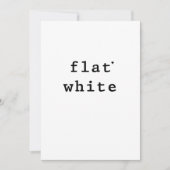Flat white - minimalistic typography card kaart (Voorkant)