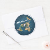 #FlatEarth 3" autocollants ronds (Enveloppe)