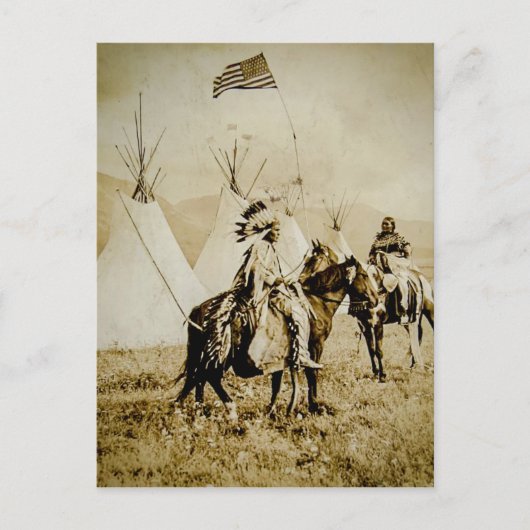 Flathead-indianen Native American Warriors Briefkaart (Voorkant)