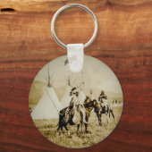 Flathead-indianen Native American Warriors Sleutelhanger (Voorkant)