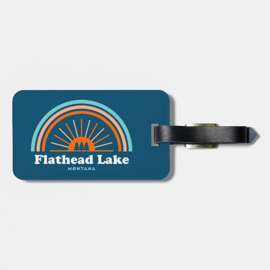 Flathead Lake Montana Rainbow Bagagelabel (Achterkant horizontaal)