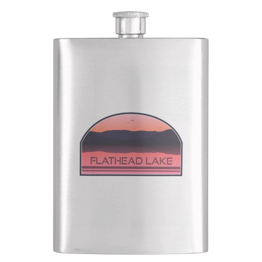 Flathead Lake Montana Red Sunrise Flacon (Voorkant)