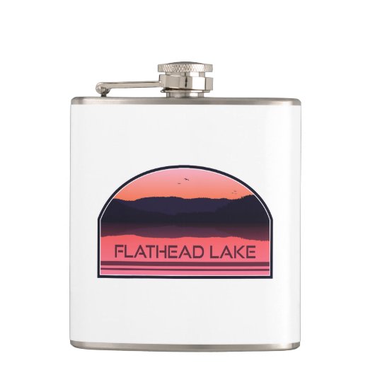 Flathead Lake Montana Red Sunrise Heupfles (Voorkant)