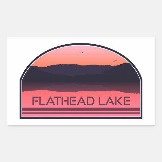 Flathead Lake Montana Red Sunrise Rechthoekige Sticker (Voorkant)