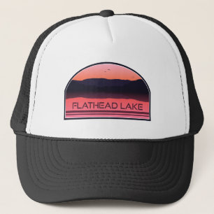 Flathead Lake Montana Red Sunrise Trucker Pet