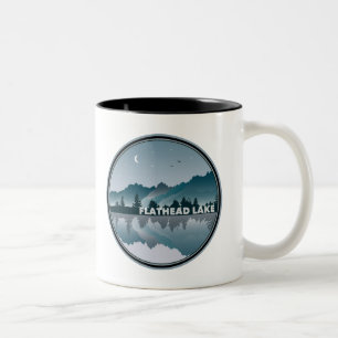 Flathead Lake Montana reflectie Tweekleurige Koffiemok