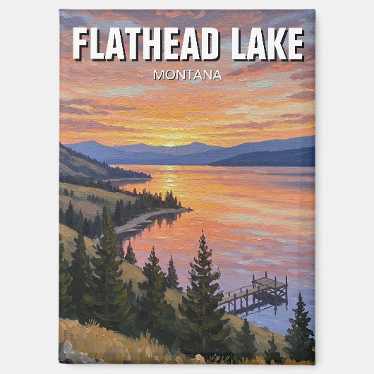 Flathead Lake Montana Reizen Magneet (Voorkant)