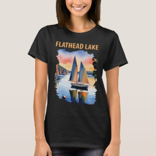 Flathead Lake Montana Zeilboot Reizen T-shirt