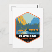 Flathead National Forest Montana  Emblem Briefkaart (Voorkant / Achterkant)