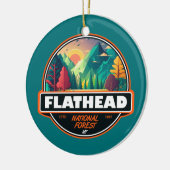 Flathead National Forest Montana Emblem Keramisch Ornament (Links)