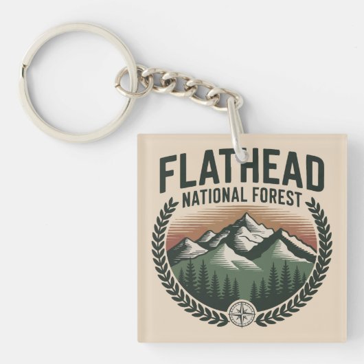 Flathead National Forest Montana Wilderness Sleutelhanger (Voorkant)