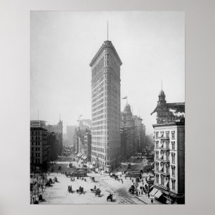 Flatiron Building, 1905. Oude New York Foto Poster