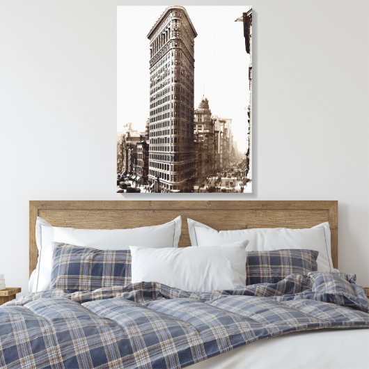 Flatiron Building 1910 Canvas Afdruk (Insitu (Slaapkamer))