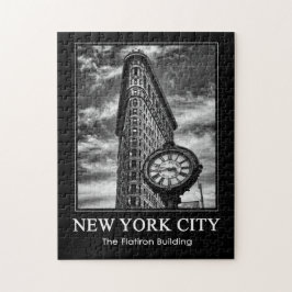 Flatiron Building and Clock in Black and White 1C Legpuzzel