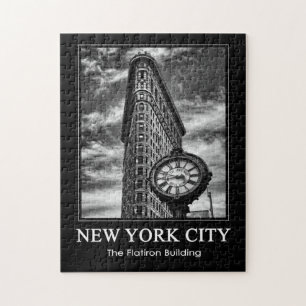 Flatiron Building and Clock in Black and White 1C Legpuzzel