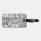 Flatiron Building and Clock in Black and White Bagagelabel (Achterkant horizontaal)