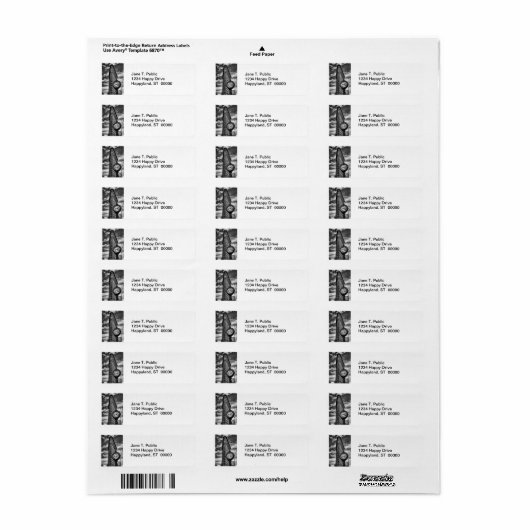 Flatiron Building and Clock in Black and White Etiket (Full Sheet)