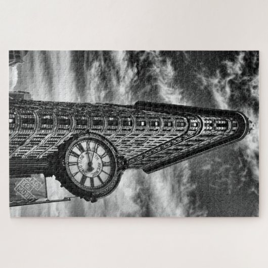 Flatiron Building and Clock in Black and White Legpuzzel (Horizontaal)