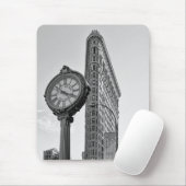 Flatiron Building and Clock in Black White #2 Muismat (Met muis)