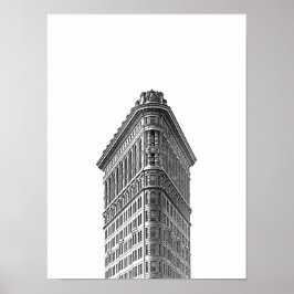 Flatiron Building Black & White Minimalist Poster