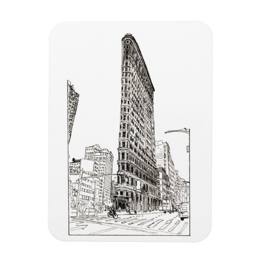Flatiron Building New York City Illustration Magneet (Verticaal)
