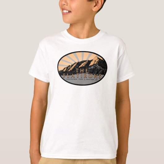 Flatirons, Chautauqua Park, Boulder CO T-Shirt (Voorkant)