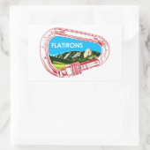 Flatirons klimmer Carabiner Rechthoekige Sticker (Tas)