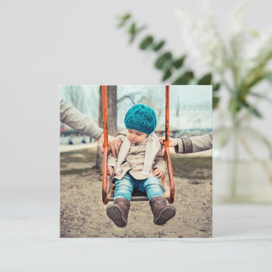 FlatKaart met zachte en heldere kerstfoto's Feestdagenkaart (Staand voorkant)