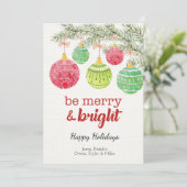 Flatkaart voor prettige en heldere kerstversiering feestdagenkaart (Staand voorkant)