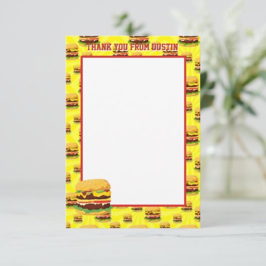 Flatpanel Tweezijdige Cheeseburger Bedankt Kaarten (Staand voorkant)
