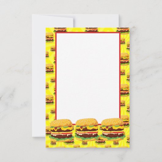 Flatpanel Tweezijdige Cheeseburger Bedankt Kaarten (Achterkant)