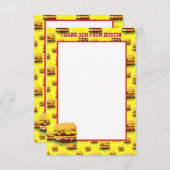 Flatpanel Tweezijdige Cheeseburger Bedankt Kaarten (Voorkant / Achterkant)