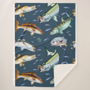 Flats-roodtrommel, tarpon, hak en gespikkelde fore sherpa deken