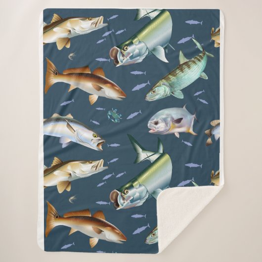 Flats-roodtrommel, tarpon, hak en gespikkelde fore sherpa deken (Voorkant)