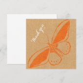 Flatte blanco bedankt kaart met vlinder (Voorkant / Achterkant)