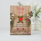 Flatte dank je kaart met Cute Teddy Bear (Staand voorkant)