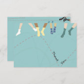 Flatte van de Partij van de Stof Dank u Bedankkaart (Voorkant / Achterkant)