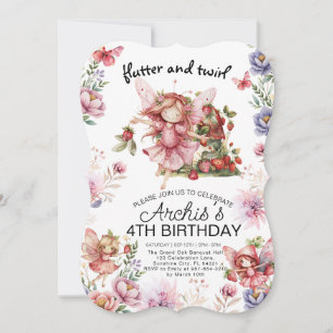 Flatter et Twirl Little Fairy Invitation d'anniver