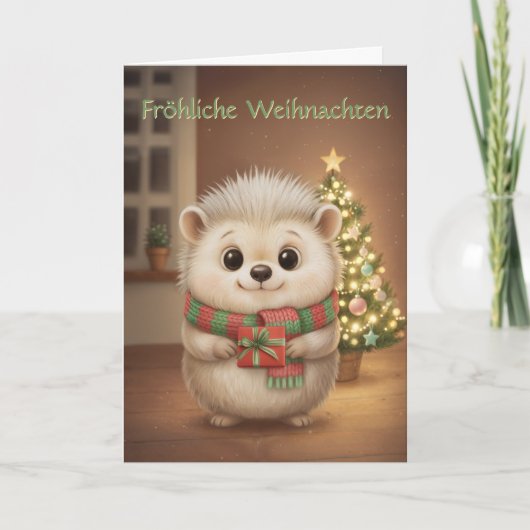 Flauschiger Igel mit Geschenkzauber Kaart (Voorkant)