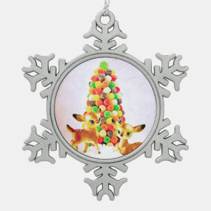  flauwvallen door kerstboom met gumdrop tin sneeuwvlok ornament