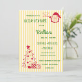 Flavescent stripped Holiday Open House  Kaart (Staand voorkant)